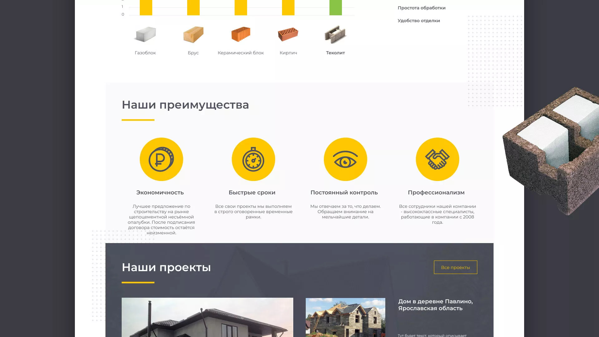 Создание сайта для строительной компании «ЭКОДОМ» в Старице