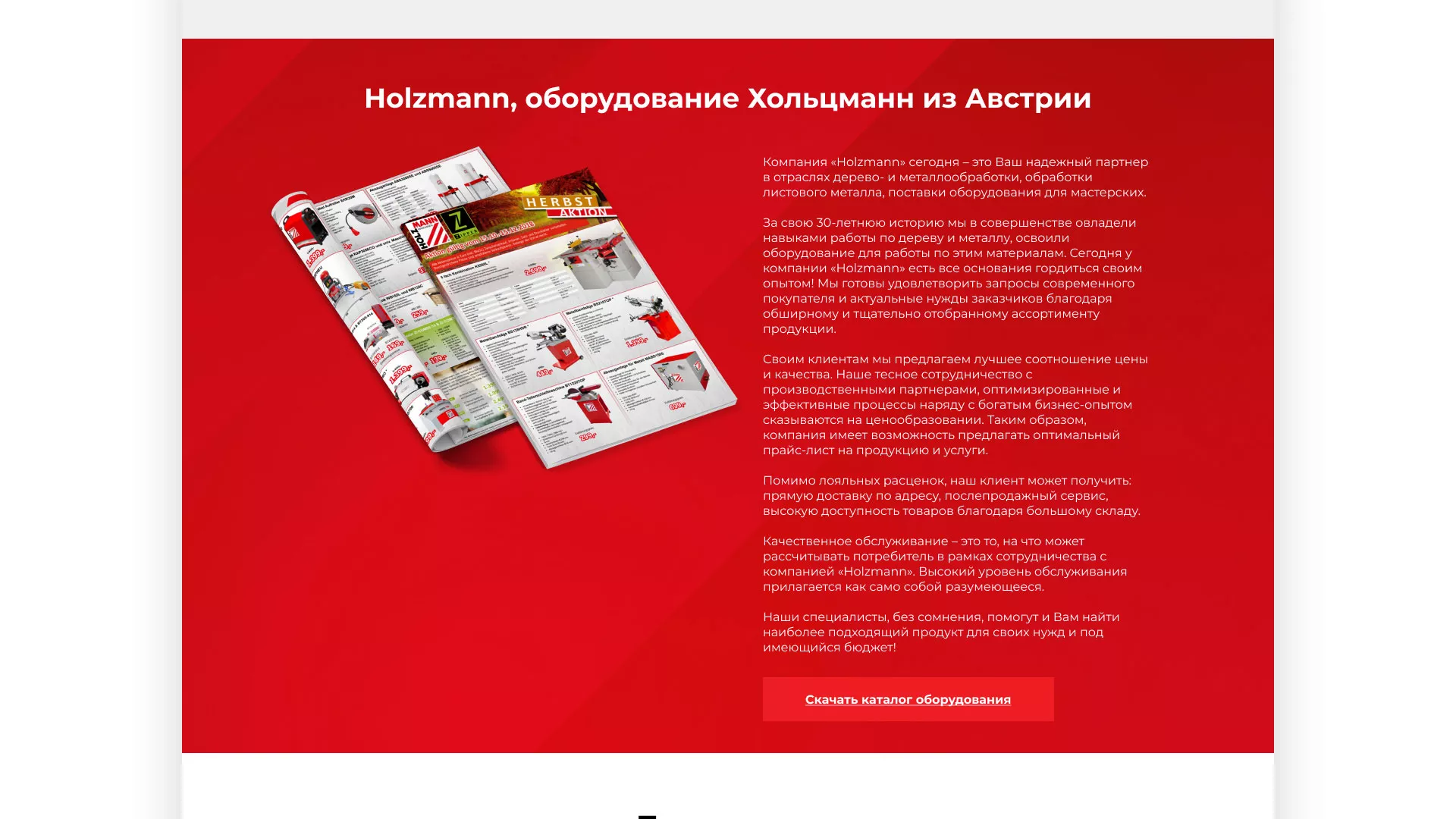 Создание сайта компании «HOLZMANN Maschinen GmbH» в Старице